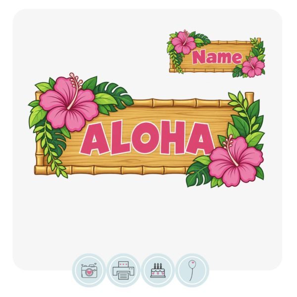 Aloha Sign Acrylic Cake Charm Topper
